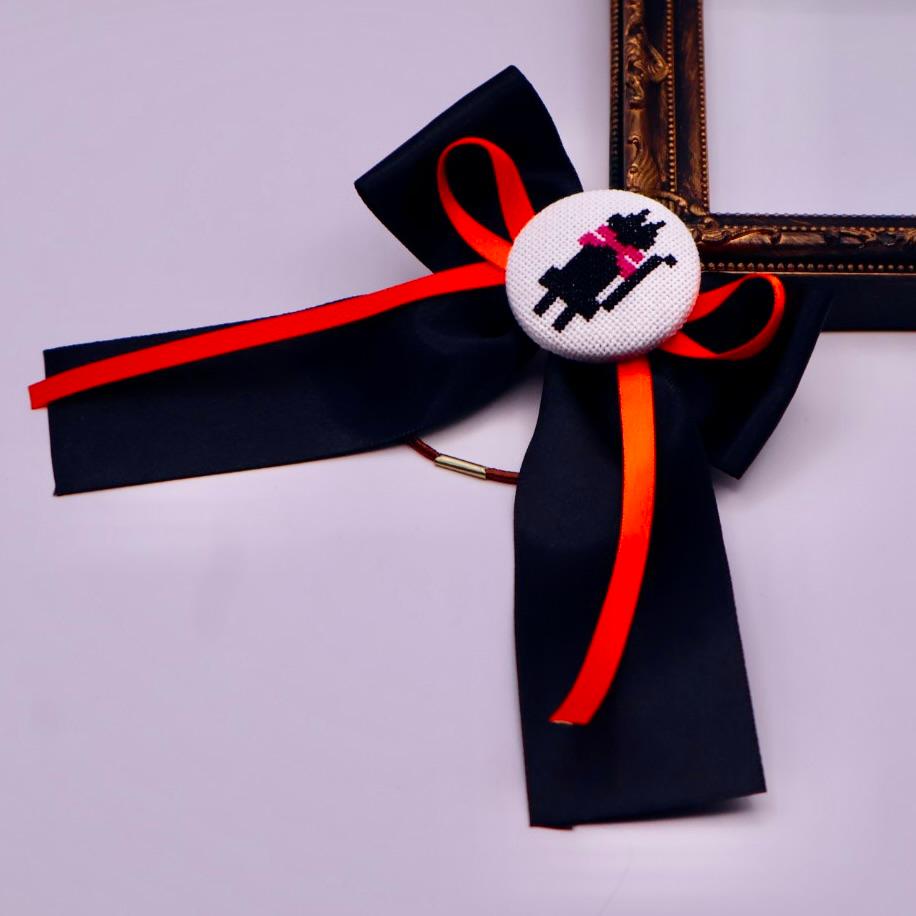 黒猫 ハロウィン くるみボタン クロスステッチ刺繍 | 8枚目